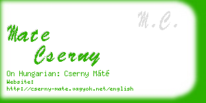 mate cserny business card