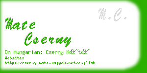 mate cserny business card